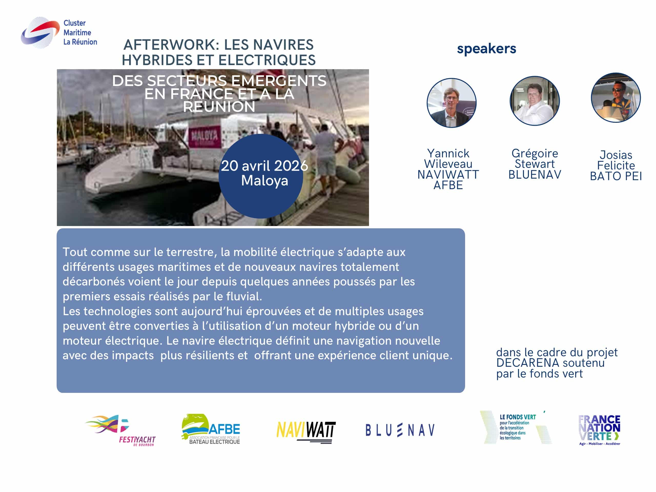 Afterwork du Cluster: les navires décarbonés 100% électriques et hybrides